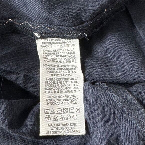 Free People Wind Willow Black Long Sleeve Embroidered Peasant Dress Sz XS - Picture 6 of 7